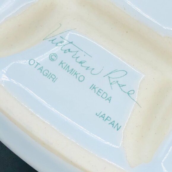 80s Otagiri VICTORIAN ROSE Porcelain Toothbrush Toothpaste Holder, Kimeko Ikeda - Picture 6 of 10